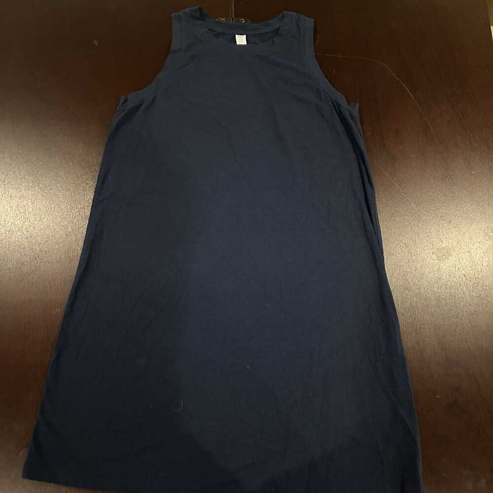 Stars Above Womens M Crew Neck Sleeveless Tank Dress Navy Blue Casual Beachy